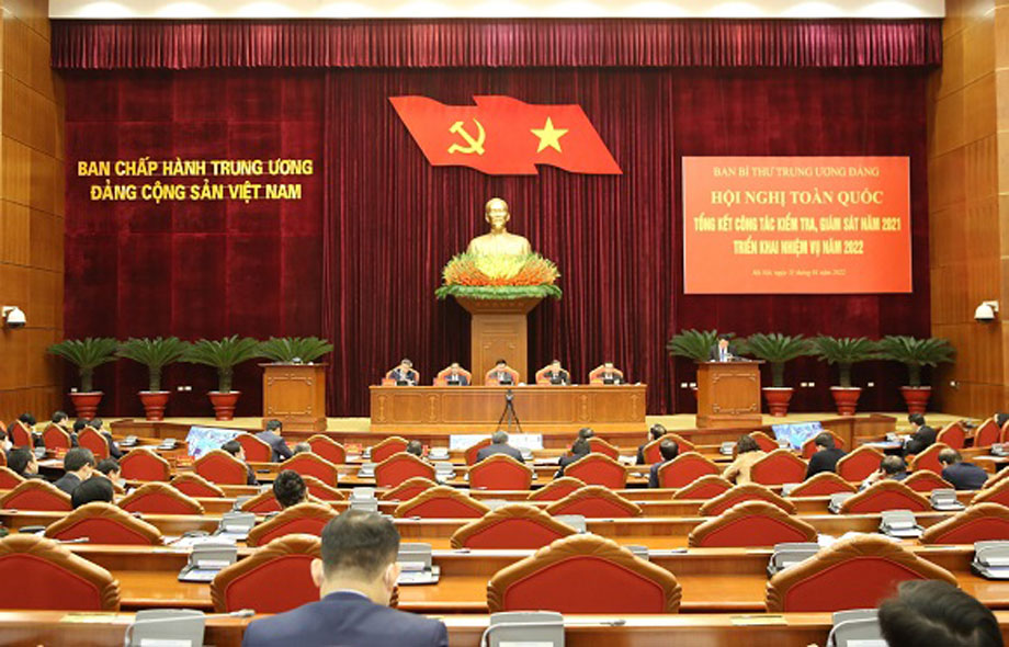  Hội nghị toàn quốc tổng kết công tác kiểm tra, giám sát năm 2021, triển khai nhiệm vụ năm 2022. (Ảnh: Đảng ủy Khối các cơ quan Trung ương)