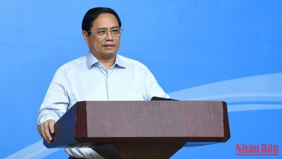  Thủ tướng Phạm Minh Chính phát biểu khai mạc Hội nghị. Ảnh: Báo Nhân Dân