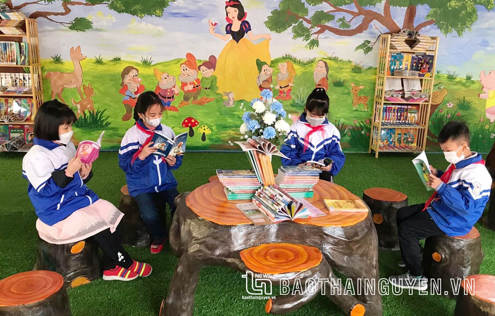  Không gian đọc sách, sinh hoạt Đội tại Trường Tiểu học Quang Vinh (TP. Thái Nguyên).