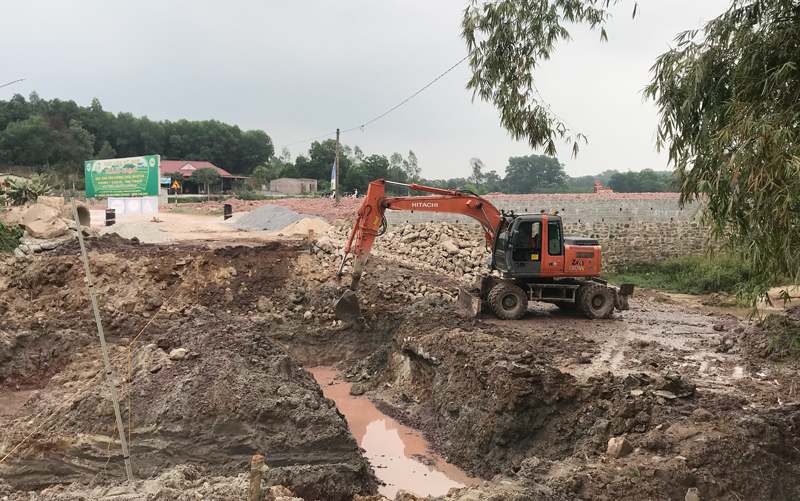  Thi công phần móng cống Công trình.