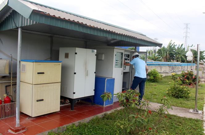  Trạm quan trắc nước thải tự động của Công ty CP Đầu tư Phát triển Yên Bình, phường Đồng Tiến (T.X Phổ Yên).