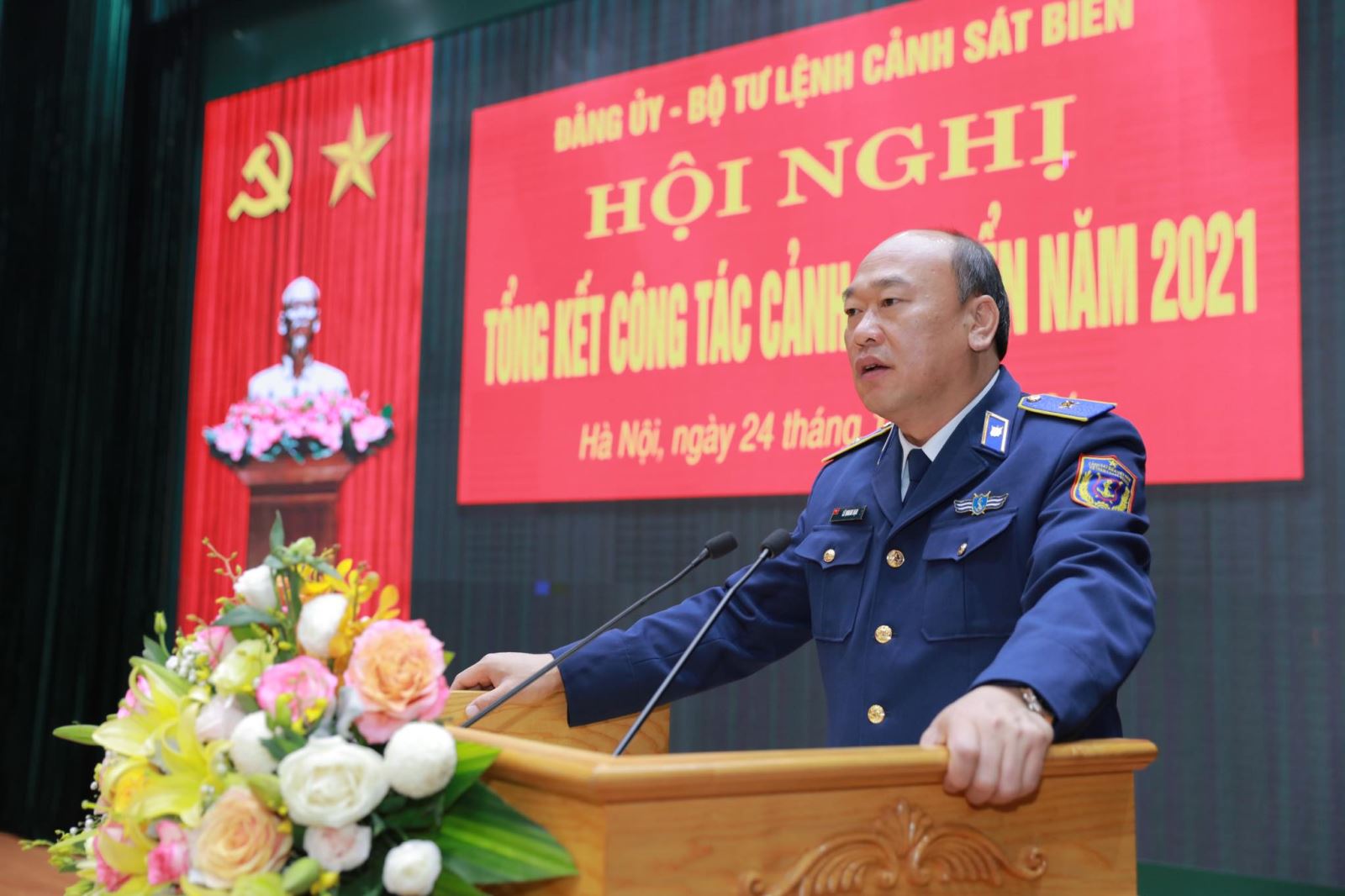  Thiếu tướng Lê Quang Đạo, Tư lệnh Cảnh sát biển Việt Nam phát biểu tại Hội nghị. Ảnh: Thu Phương