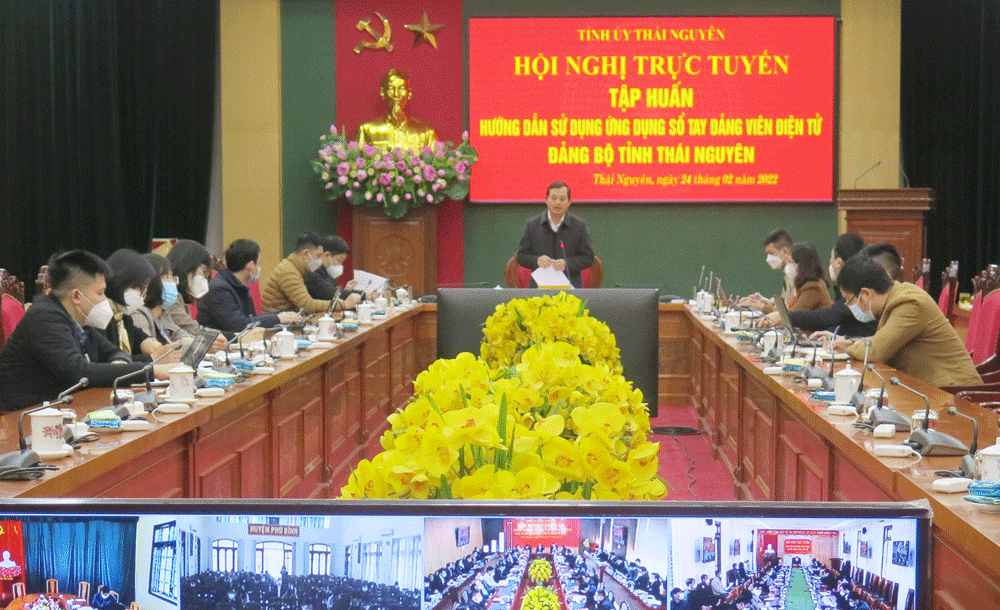  Đồng chí Phạm Hoàng Sơn, Phó Bí thư Thường trực Tỉnh ủy, Chủ tịch HĐND tỉnh phát biểu chỉ đạo tại Hội nghị tập huấn. 