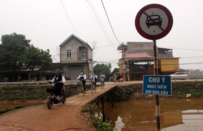  Trung bình mỗi ngày, có hàng nghìn lượt người, trong đó có một tỷ lệ không nhỏ là học sinh đi lại trên cầu Mỹ Sơn.