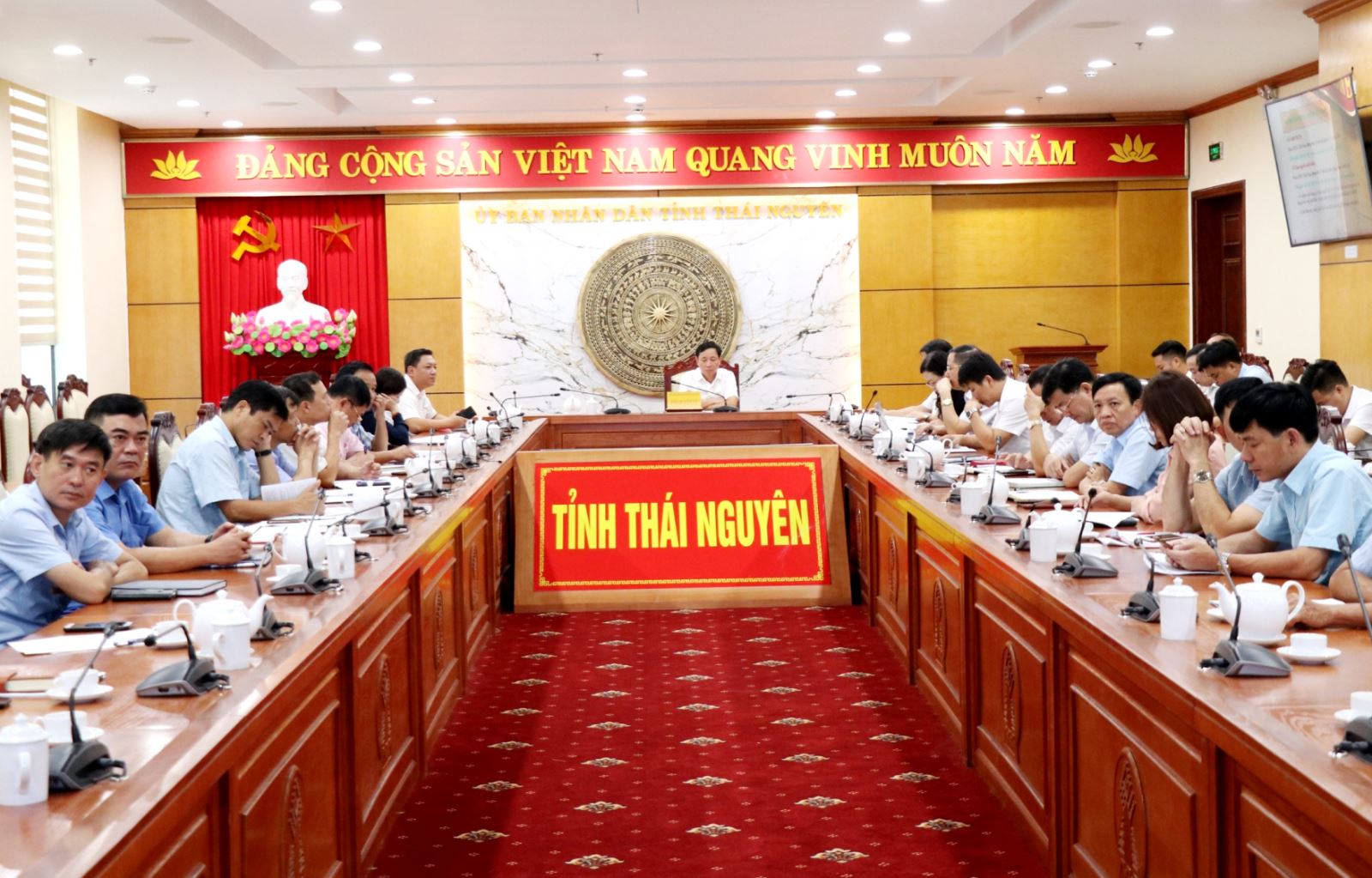  Các đại biểu tham dự Hội nghị tại điểm cầu Thái Nguyên.