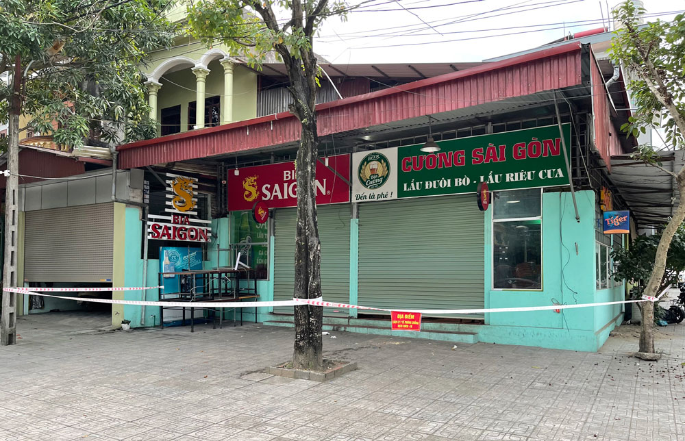  Quán bia Cường, ở tổ 2, phường Đồng Quang đã bị phong tỏa tạm thời.