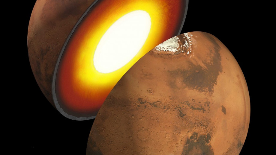 Bản vẽ lõi sao Hỏa của một họa sỹ. Ảnh minh họa: NASA