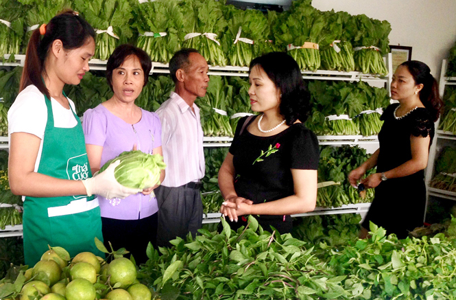  Cửa hàng thực phẩm an toàn Thái Cương tại trung tâm T.P Thái Nguyên là một trong nhưng điểm bán lẻ thu hút đông khách.