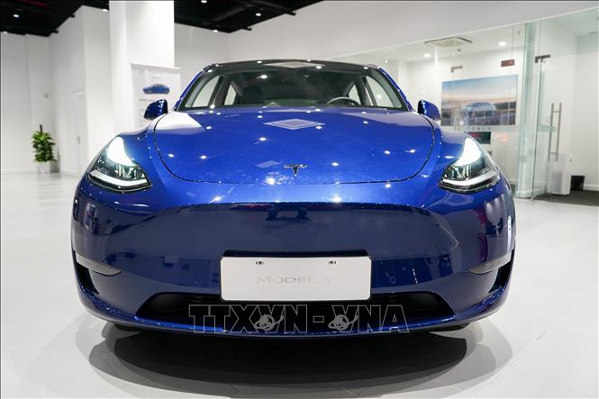  Mẫu ô tô Model Y của hãng Tesla được giới thiệu tại Thượng Hải, Trung Quốc, ngày 18/1/2021.