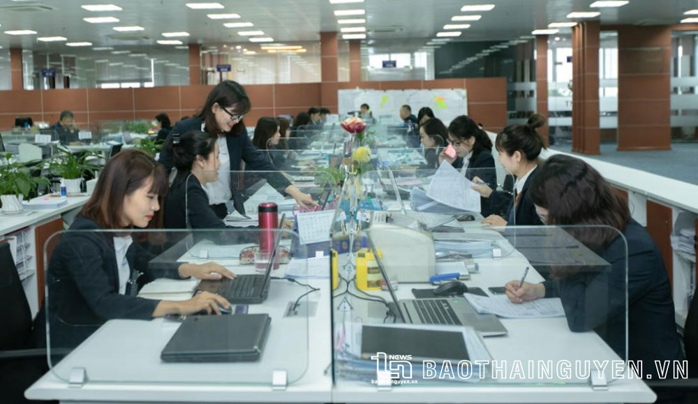  Cán bộ, nhân viên TNG tác nghiệp trên hệ thống phần mềm ERP.
