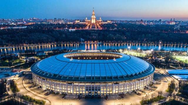  Sân vận động Luzhniki ở Thủ đô Moscow, nơi sẽ diễn ra lễ khai mạc World Cup 2018 sau đây hai ngày.