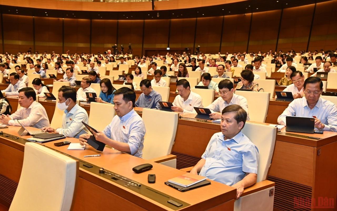  Các đại biểu Quốc hội dự phiên họp tại Hội trường Diên Hồng chiều 25-5.