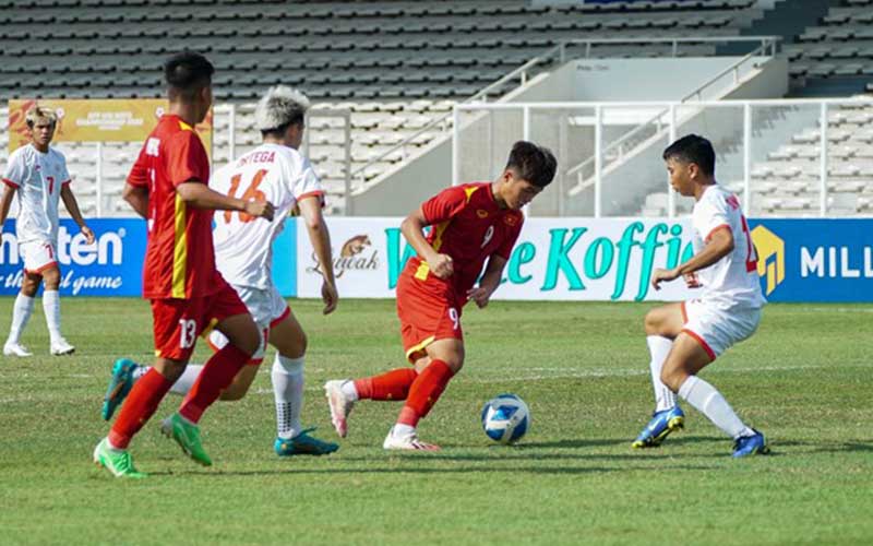  U19 Việt Nam tạm đứng đầu bảng A tại giải U19 Đông Nam Á 2022 sau ba lượt trận. (Ảnh: VFF)