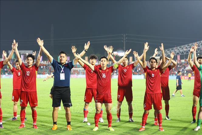  Ngày 22/5 tới sẽ là lần thứ 5 bóng đá Việt Nam đối đầu Thái Lan ở chung kết SEA Games. Ảnh: Huy Hùng/TTXVN