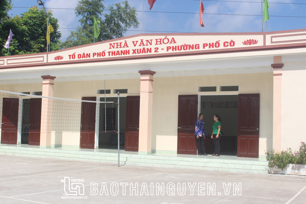  Nhà văn hóa tổ dân phố Thanh Xuân 2, phường Phố Cò, được hoàn thành và đưa vào sử dụng năm 2021, với diện tích 170m2.