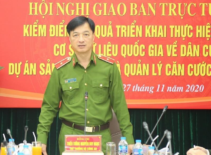  Thiếu tướng Nguyễn Duy Ngọc, Thứ trưởng Bộ Công an phát biểu tại hội nghị. (Ảnh: Bộ Công an)