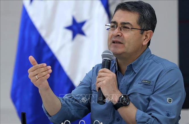  Tổng thống Honduras Juan Orlando Hernandez phát biểu tại Tegucigalpa ngày 1/5/2020. Ảnh tư liệu: AFP/TTXVN