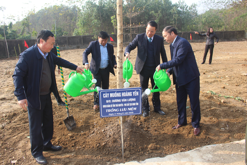  Đồng chí Dương Văn Lượng, Phó Chủ tịch UBND tỉnh cùng lãnh đạo huyện Đồng Hỷ tham gia trồng cây tại Lễ phát động.