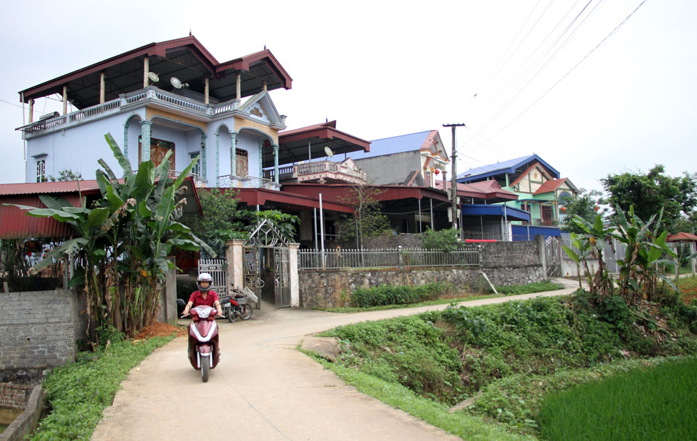  Many high-rise houses have been built spaciously in Nguyen Binh hamlet thanks to the fact that many families have people worked abroad.